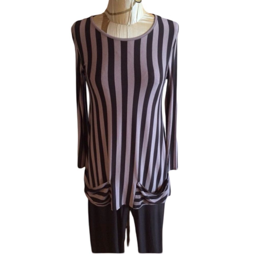 NWT $188 Matti Mamane long sleeve striped top with pockets  Small
